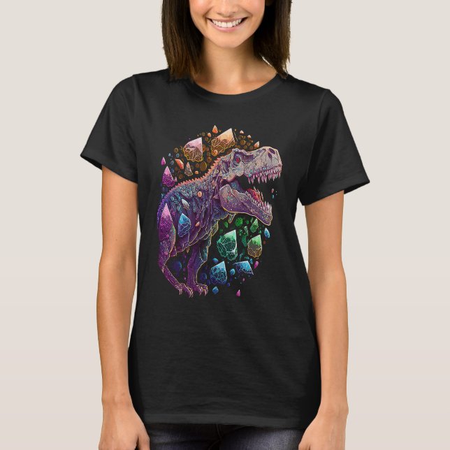 Esoteric Rex Trex Crystals Cute Illustration  1 T-Shirt (Front)
