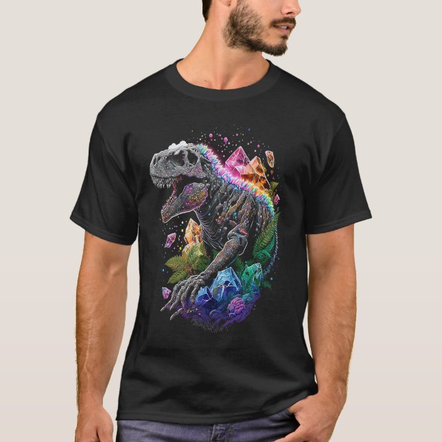 Esoteric Rex Trex Crystals Cute Illustration  3 T-Shirt (Front)