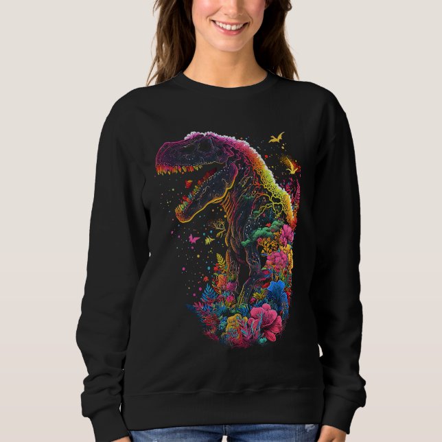 Esoteric Rex Trex Crystals Cute Illustration  4 Sweatshirt (Front)