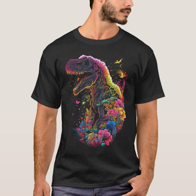 Esoteric Rex Trex Crystals Cute Illustration  4 T-Shirt (Front)