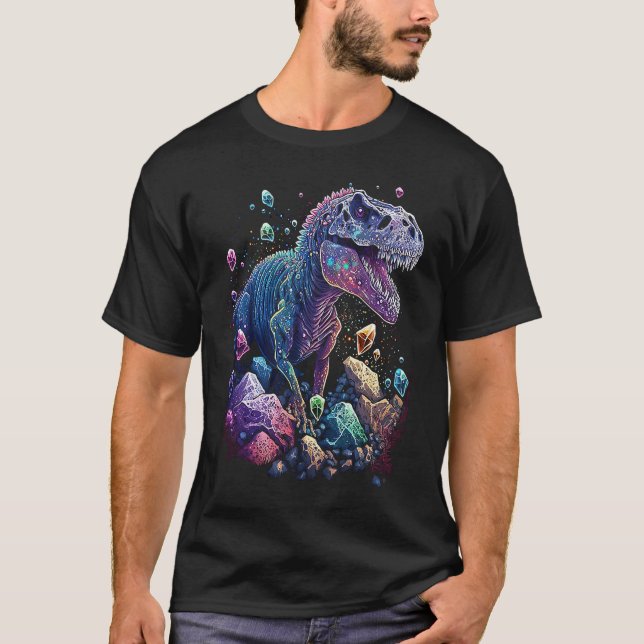 Esoteric Rex Trex Crystals Cute Illustration  5 T-Shirt (Front)
