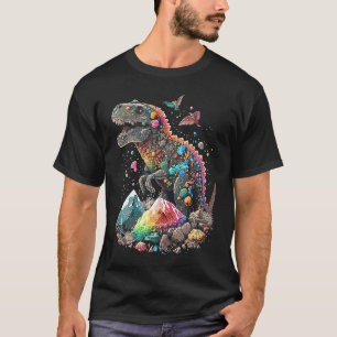 Esoteric Rex Trex Crystals Cute Illustration Premi T-Shirt