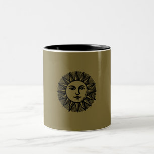 Esoteric Sun Motiff Two-Tone Coffee Mug