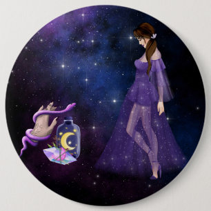 Esoteric Witchcraft Magick Purple Gift For Witch 6 Cm Round Badge