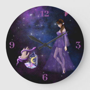 Esoteric Witchcraft Magick Purple Gift For Witch Large Clock