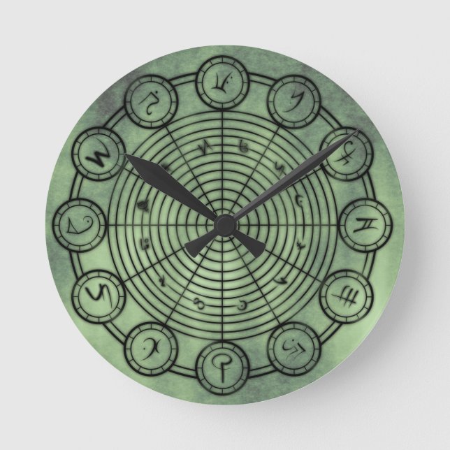 Esotericism Symbols Sacred Geometry Round Clock (Front)
