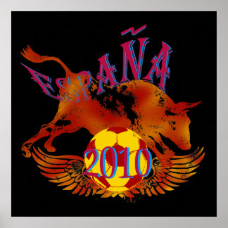 España 2010 Grunge Toro soccer ball gifts Poster