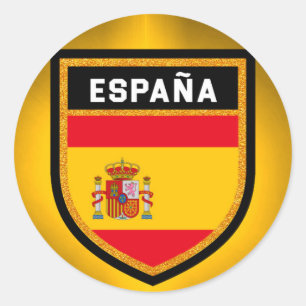 España Flag Classic Round Sticker