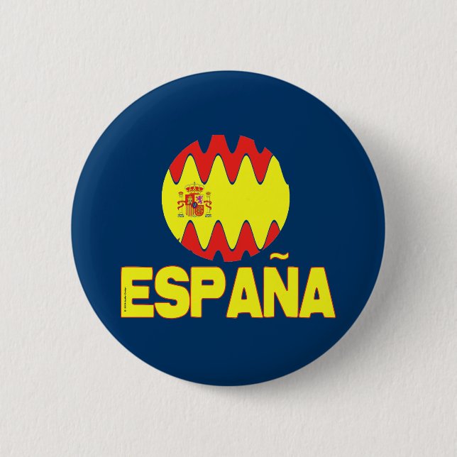 Espana Spain La Furia Roja Futbol 6 Cm Round Badge (Front)