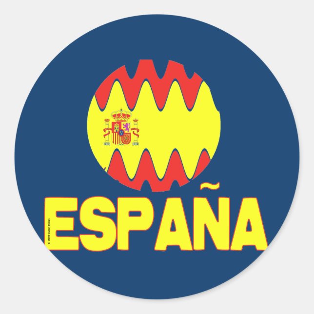 Espana Spain La Furia Roja Futbol Classic Round Sticker (Front)
