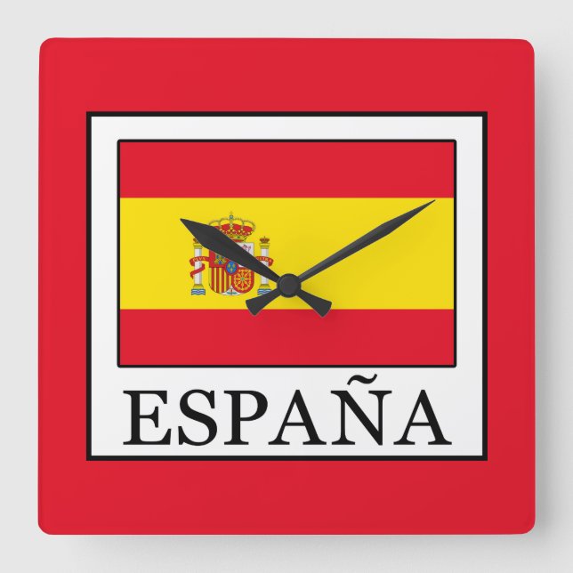 España Square Wall Clock (Front)