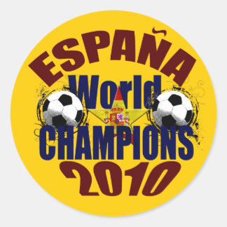 Espana World Champions flag of Spain Classic Round Sticker