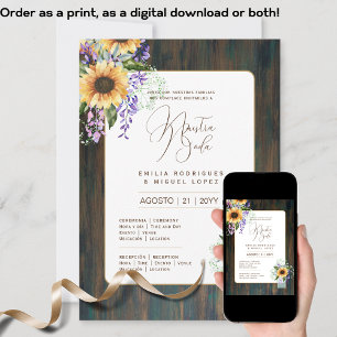 Espanol Invitación de Boda Floral Wedding Rustic I Invitation