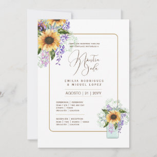 Espanol Invitación de Boda Floral Wedding Rustic I Invitation