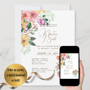 Espanol Invitación de Boda Summer Floral Wedding I Invitation