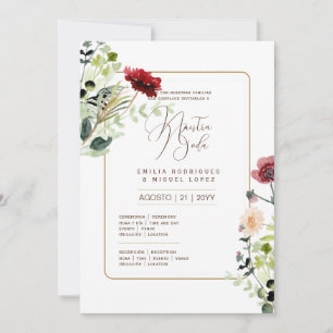 Espanol Invitación de Boda Summer Floral Wedding I Invitation