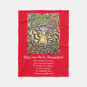 Español Serenity Prayer Poem Angel Fleece Blanket