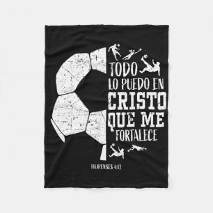 Español Spanish Christian Soccer Fútbol Filipenses Fleece Blanket