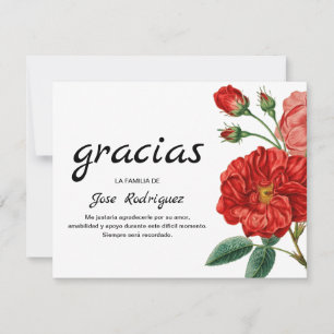 Espanol Sympathy Thank You   Red Flower