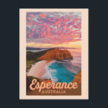 Esperance Australia Illustration Travel Art Retro Postcard<br><div class="desc">Esperance retro vector travel design.  Its beaches include calm Blue Haven,  and West Beach,  with its surf breaks.</div>