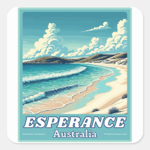 Esperance in Western Australia Retro Skyline Square Sticker