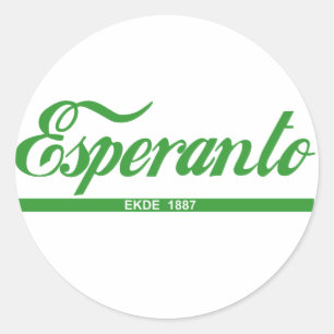 Esperanto ekde 1887 classic round sticker