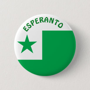 Esperanto flag, 6 cm round badge