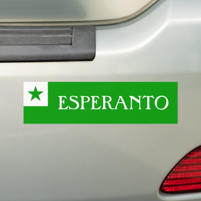 Esperanto Flag Bumper Sticker (On Car)