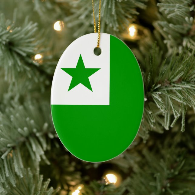 Esperanto Flag Ceramic Ornament (Tree)