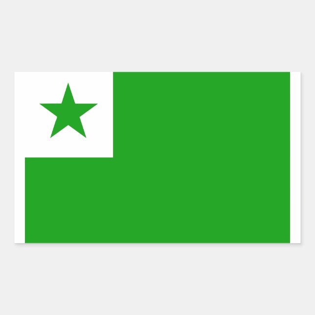 Esperanto flag rectangular sticker (Front)