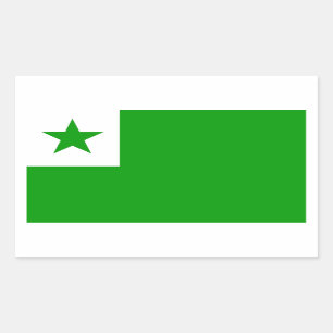 Esperanto flag rectangular sticker