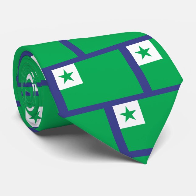 Esperanto flag, tie (Rolled)