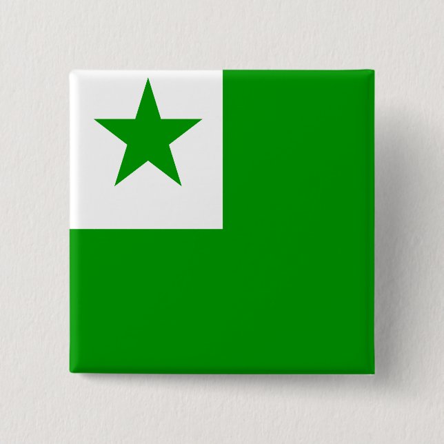 Esperanto High quality Flag 15 Cm Square Badge (Front)