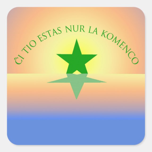 Esperanto: Just the Beginning Square Stickers (Front)