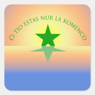 Esperanto: Just the Beginning Square Stickers