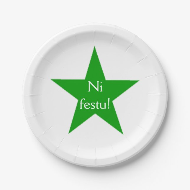 Esperanto: Ni festu! Paper Plate (Front)
