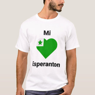 Esperanto t-shirt Mi amas Esperanton