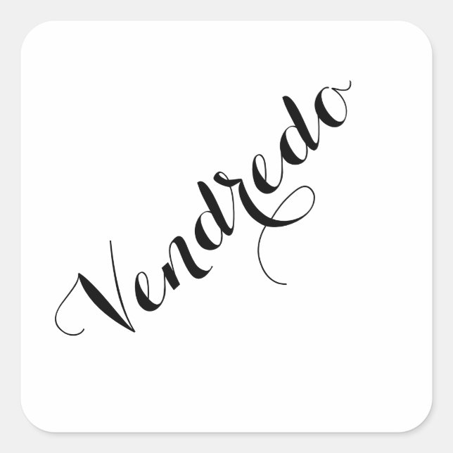 Esperanto Weekdays Stickers - Vendredo (Friday) (Front)
