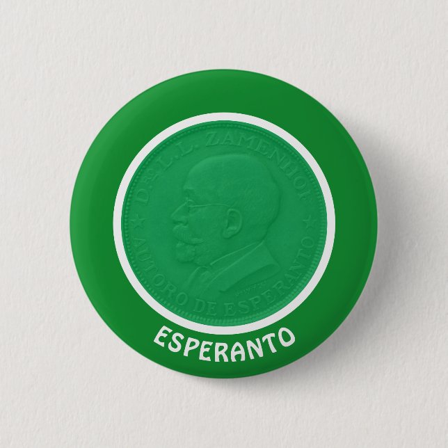 Esperanto / Zamenhof, 6 Cm Round Badge (Front)