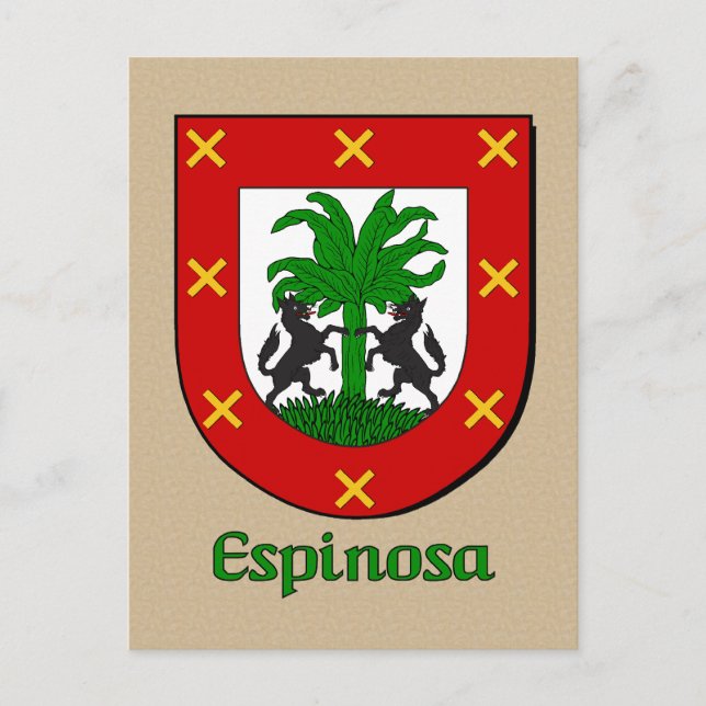 Espinosa Family Heraldic Shield Postcard (Front)