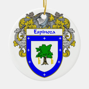 Espinoza Coat of Arms/Family Crest Ceramic Tree Decoration