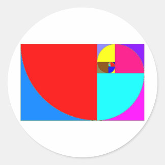 espiral fibonacci classic round sticker