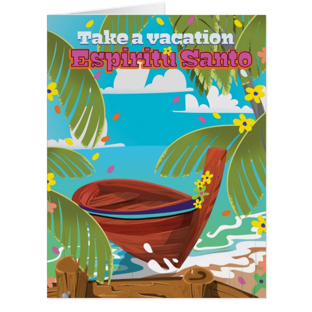 Espiritu Santo vacation travel poster. (Front)