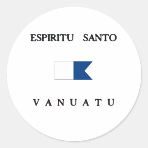 Espiritu Santo Vanuatu Alpha Dive Flag Classic Round Sticker