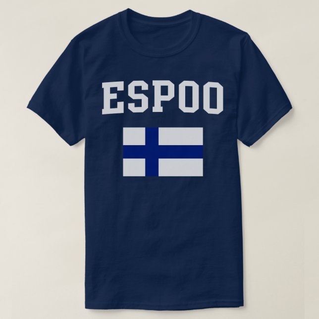 Espoo Finland Flag Heritage T-Shirt (Design Front)