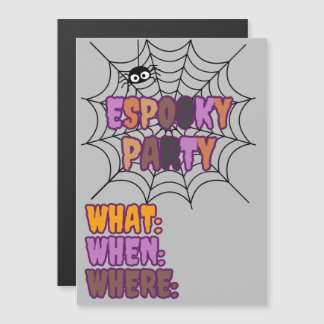 Espooky Party Fun Spooky Spider Magnetic Invitation