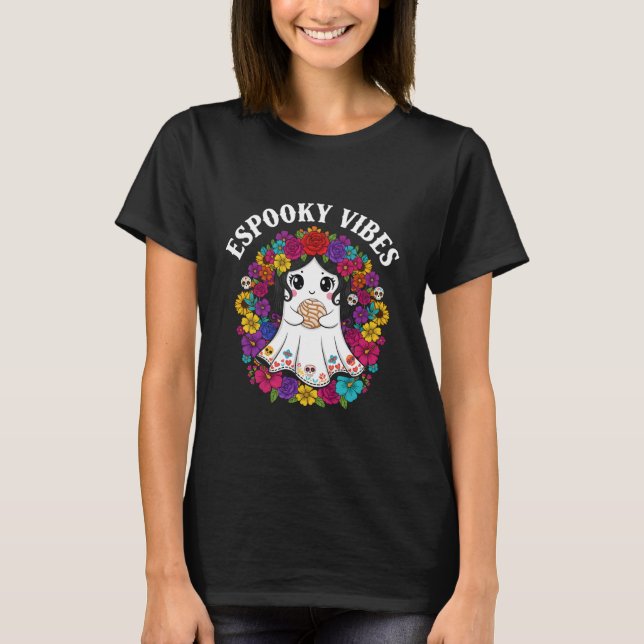 Espooky Vibes Cute Fall Spanish Halloween Mexican  T-Shirt (Front)