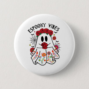 Espooky Vibes Halloween Ghost Mexican Concha Spook 6 Cm Round Badge