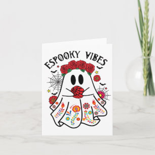 Espooky Vibes Halloween Ghost Mexican Concha Spook Card