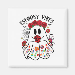 Espooky Vibes Halloween Ghost Mexican Concha Spook Magnet